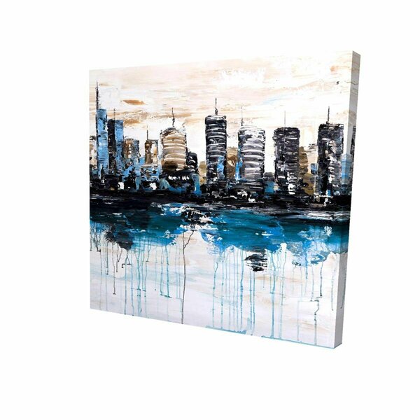 Begin Home Decor 16 x 16 in. Abstract City with Reflection on Water-Print on Canvas 2080-1616-CI246